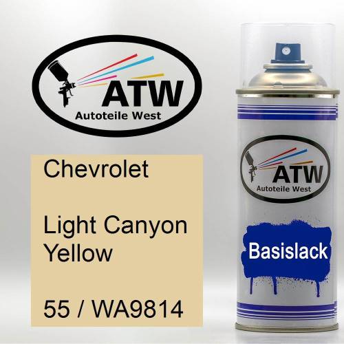 Chevrolet, Light Canyon Yellow, 55 / WA9814: 400ml Sprühdose, von ATW Autoteile West.